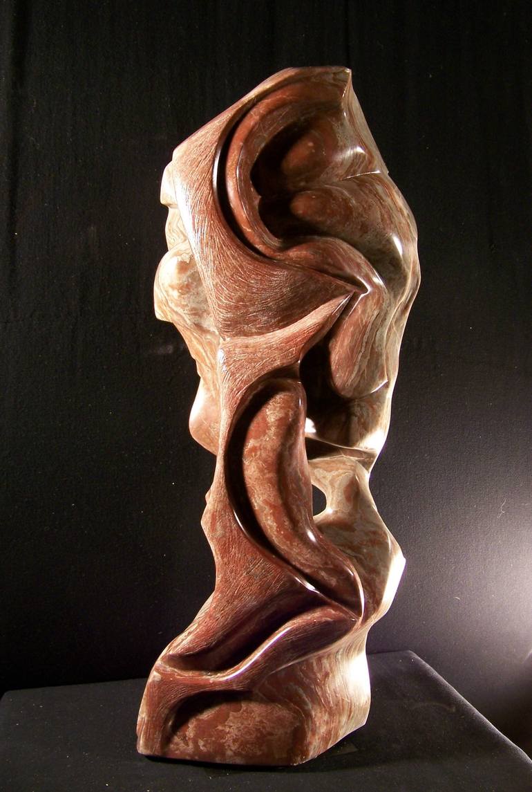 Original Abstract Expressionism Abstract Sculpture by Jo and Jan Moore Romancing The Stone