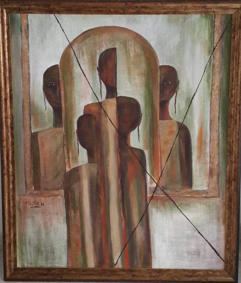 Original Expressionism People Painting by gabriele blumberg tobergte