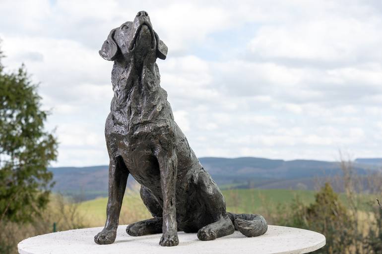 Original Realism Dogs Sculpture by Tanya Russell